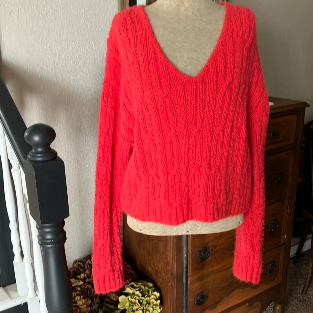 Cupcakes & Cashmere Red V-Neck Sweater